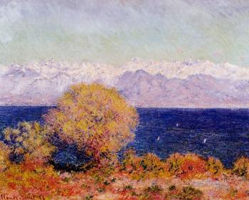 Claude Oscar Monet : View of the Bay and Maritime Alps at Antibes